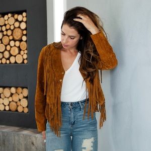 Forever21 Suede Fringe Jacket